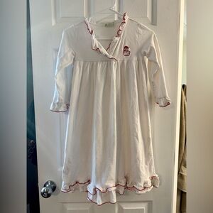 Classic Whimsy White and Red Kids Santa Nightgown Size 7